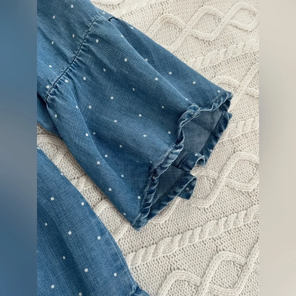 Chelsea & Theodore Blue Polka Dot Women's Mini Dress Size Petite Large - Picture 14 of 14